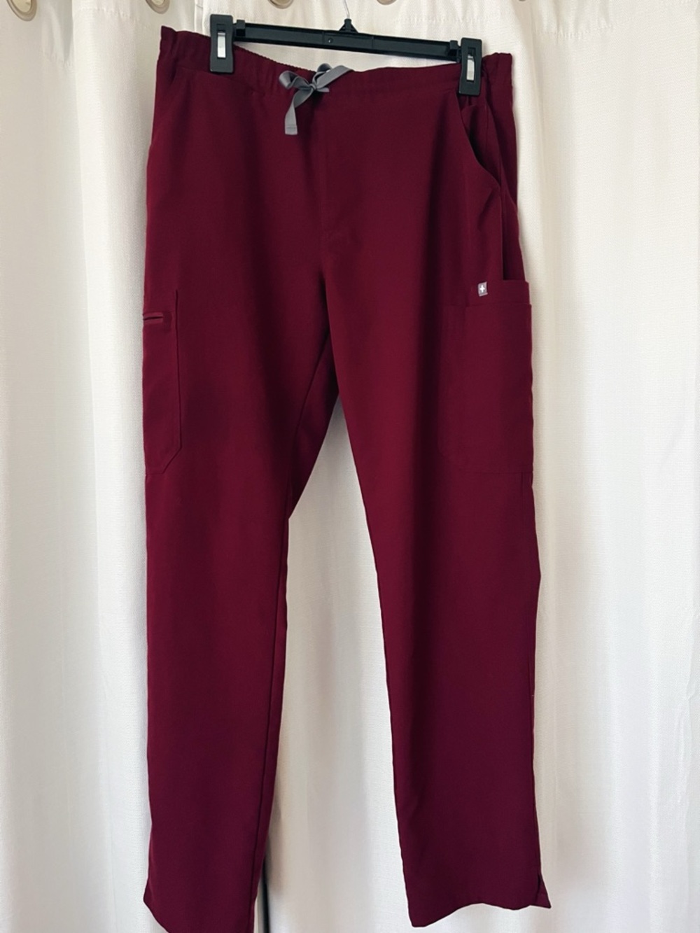 Figs Burgundy Straight Leg Drawstring Pants